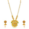 Sukkhi Wavy Gold Plated Peacock Collar Necklace Set for Women