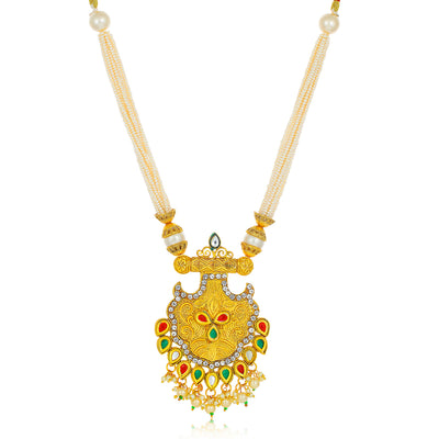 Sukkhi Marquise Gold Plated Colourful Collar Necklace Set for Women