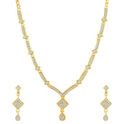 Sukkhi Sparkly Gold Plated Necklace Set For Women