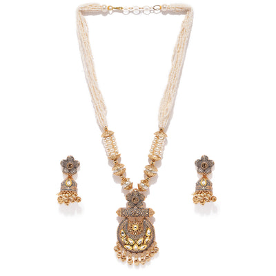 Sukkhi Fascinating Mint Collection Kundan Pearl Neckalce Set for Women