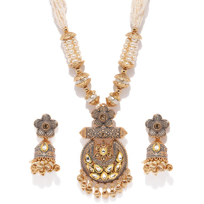 Sukkhi Fascinating Mint Collection Kundan Pearl Neckalce Set for Women