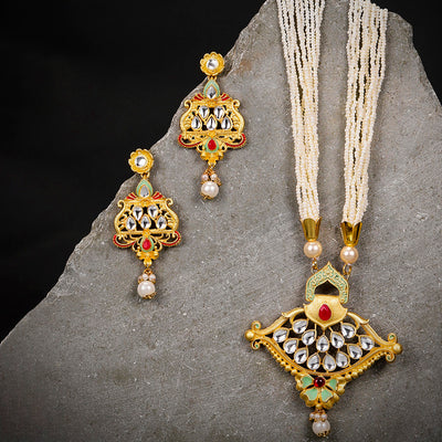 Sukkhi Charming Mint Collection Gold Plated Neckalce Set for Women