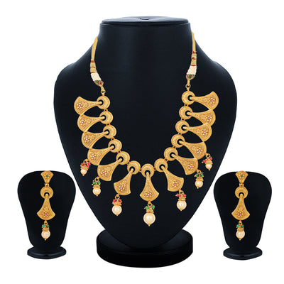 Sukkhi Exotic Choker Gold Plated Necklace Set Set for Women
