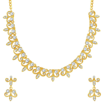 Sukkhi Blossomy Gold Plated Necklace Set For Women