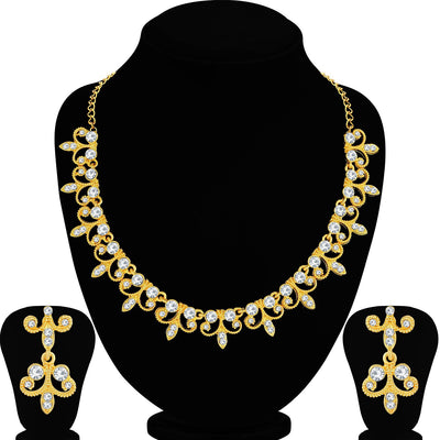 Sukkhi Blossomy Gold Plated Necklace Set For Women