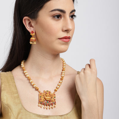 Sukkhi Sensational Temple Gold Plated Neckalce Set for Women