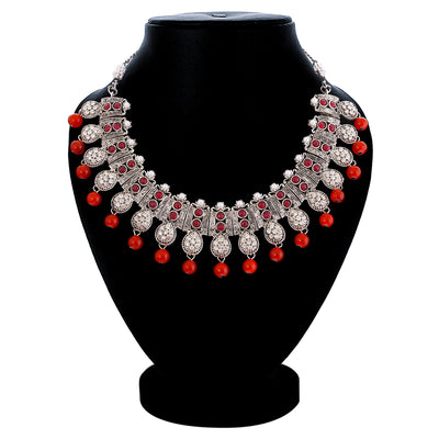 Sukkhi Charming Oxidised Pearl Necklace Set For Women