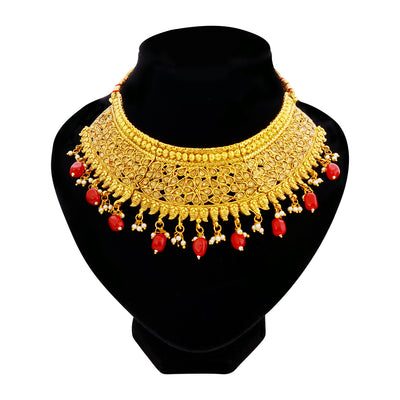 Sukkhi Blemish LCT Gold Plated Choker Necklace Set For Women