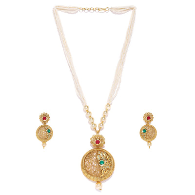 Sukkhi Ritzy Gold Plated Pearl Neckalce Set for Women