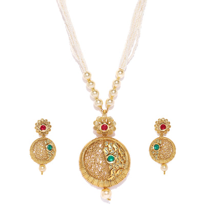 Sukkhi Ritzy Gold Plated Pearl Neckalce Set for Women