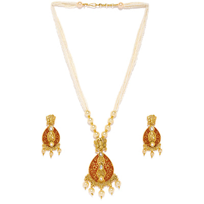 Sukkhi Stunning Mint Collecttion Gold Plated Kundan Neckalce Set for Women