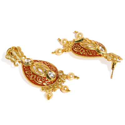 Sukkhi Stunning Mint Collecttion Gold Plated Kundan Neckalce Set for Women