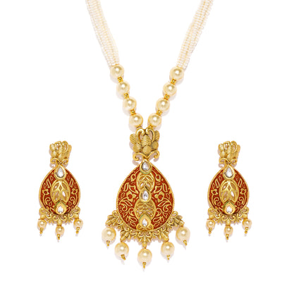 Sukkhi Stunning Mint Collecttion Gold Plated Kundan Neckalce Set for Women