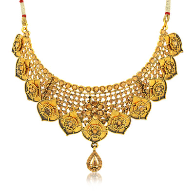 Sukkhi Attractive Choker Gold Plated Necklace Set Set for Women
