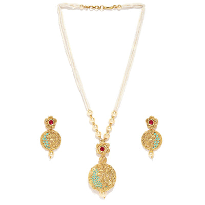 Sukkhi Designer Mint Collection Gold Plated Neckalce Set for Women