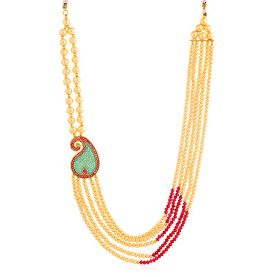 Sukkhi Elegant Collar Gold Plated Necklace Set Set for Women