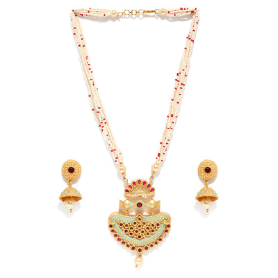 Sukkhi Fashionable Mint Collection Gold Plated Neckalce Set for Women