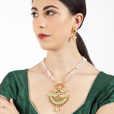 Sukkhi Fashionable Mint Collection Gold Plated Neckalce Set for Women