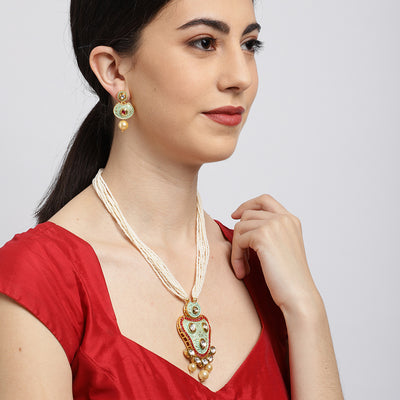 Sukkhi Fine Mint Collection Gold Plated Neckalce Set for Women