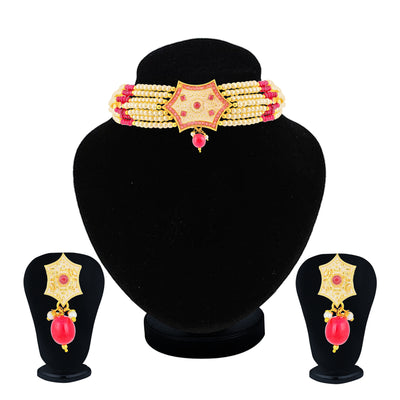 Sukkhi Exclusive Choker Gold Plated Necklace Set Set for Women