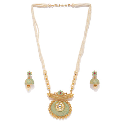 Sukkhi Gorgeous Mint Collection Gold Plated Neckalce Set for Women