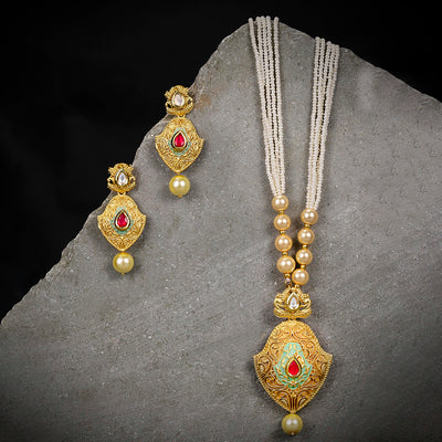 Sukkhi Lavish Mint Collection Gold Plated Neckalce Set for Women