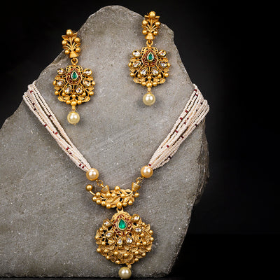 Sukkhi Modern Mint Collection Gold Plated Neckalce Set for Women