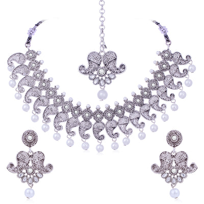 Sukkhi Fancy Oxidised Pearl Necklace Set For Women