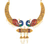 Sukkhi Modish Choker Gold Plated Necklace Set Set for Women