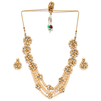 Sukkhi Splendid Gold Plated Kundan Pearl Neckalce Set for Women