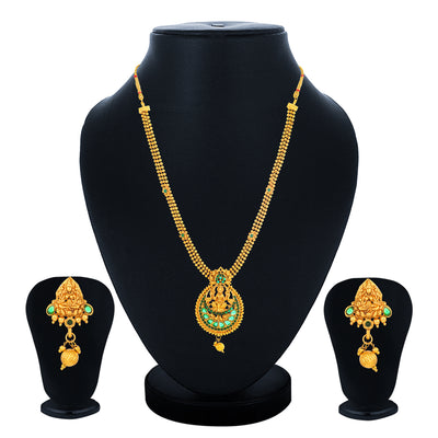 Sukkhi Spectacular Long Haram Gold Plated Necklace Set Set for Women