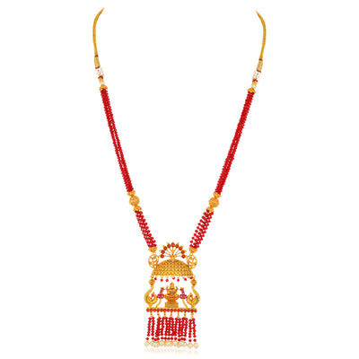 Sukkhi Stunning Long Haram Gold Plated Necklace Set Set for Women