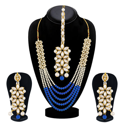 Sukkhi Trendy Long Haram Gold Plated Necklace Set Set for Women