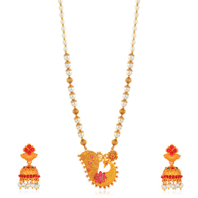 Sukkhi Fashionable Collar Gold Plated Necklace Set Set for Women