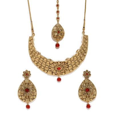 Sukkhi Stylish Gold Plated Choker Neckalce Set for Women