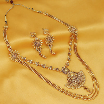 Sukkhi Innovative LCT Gold Plated Multi-String Necklace Set Women