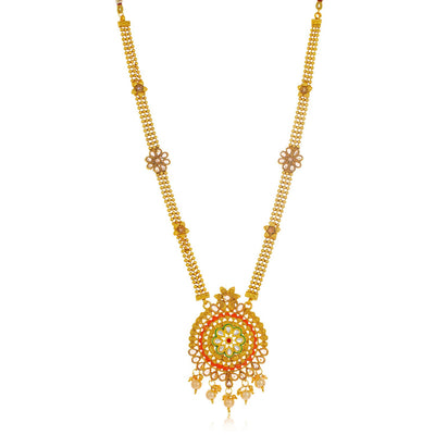 Sukkhi Gorgeous Long Haram Gold Plated Necklace Set for Women