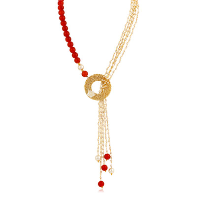 Sukkhi Graceful Collar Gold Plated Necklace Set Set for Women