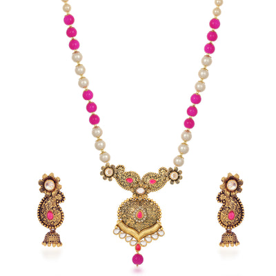 Sukkhi Lavish Collar Gold Plated Necklace Set Set for Women