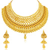 Sukkhi Classic Gold Plated LCT Stone Choker Necklace Set For Women