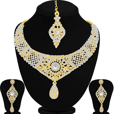 Sukkhi Designer Gold Plated Choker Necklace Set For Women