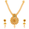 Sukkhi Charming Collar Gold Plated Necklace Set Set for Women