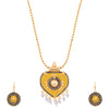 Sukkhi Elegant Pearl Gold Plated Mint Collection Necklace Set For Women