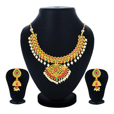 Sukkhi Resplendent Gold Plated Necklace Set for Women