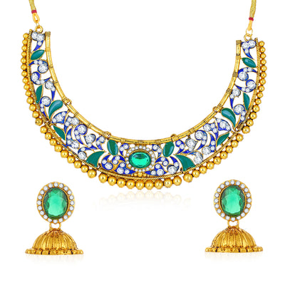 Sukkhi Pretty Gold Plated Necklace Set for Women