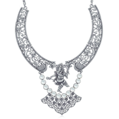 Sukkhi Wavy Oxidised Necklace Set for Women