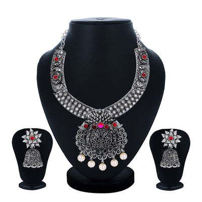 Sukkhi Shimmering Oxidised Necklace Set for Women