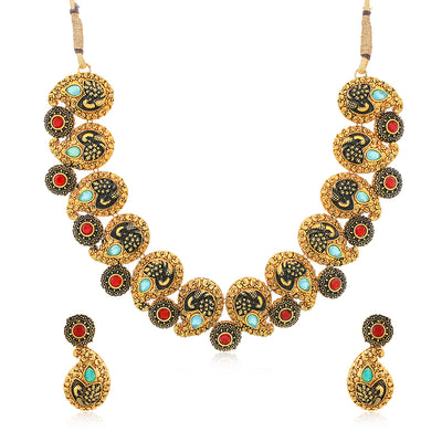 Sukkhi Cluster Gold Plated Necklace Set for Women