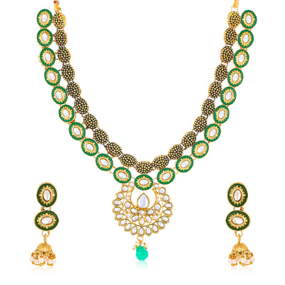 Sukkhi Eye Catching Gold Plated Necklace Set for Women