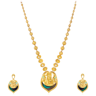 Sukkhi Traditional Gold Plated Radha Krishna Long Haram Necklace Set For Women